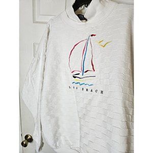 Vintage 90s Wek The World LONG BEACH Textured Crewneck Sweatshirt Size XL USA